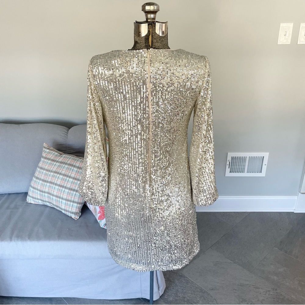 NWT Silver, and cream, Eliza J, double layered sequence dress - Picture 6 of 13